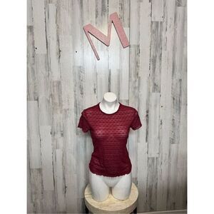 NOBO red mesh blouse size medium